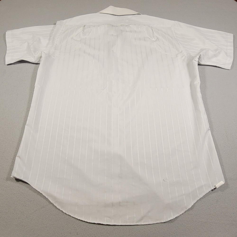 VTG Sears Roebuck & Co.‎ Mens Shirt Short Sleeve White Striped Button Up Large - Picture 4 of 9